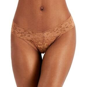 I.n.c. International Concepts Lace Thong Carob Brownie, Nylon/Spandex, L